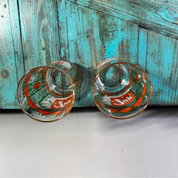 Vintage Mid Century Modern MCM Libbey 7-Up Red & Green Glass Tumbler - Picture 6 of 8